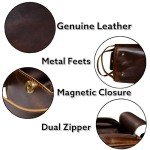 Unisex Leather Travel Dopp Kit with Shaving Accessories