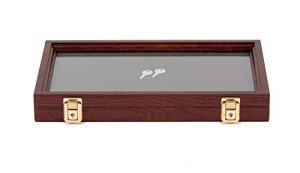 Oak & Cherry Display Case for Collectibles 2"x9"x15