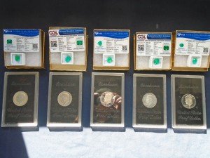 2 PC Certified Emerald Eisenhower Dollar Set