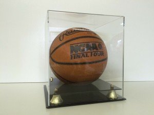 Full-Size Basketball Display Case with Two-Tier Base