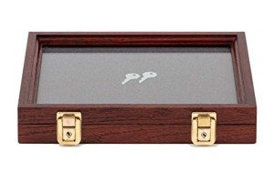 Holzbox mit Glasplatte für Sammlerstücke und Erinnerungen