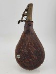 ORIGINAL 19th CENTURY LEATHER SHOT POUCH FOR A MUZZLE LOADING GUN OR RIFLE.