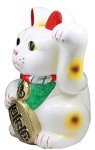 Ebros White Maneki Neko Fortune Coin Bank Statue