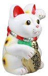 Ebros White Maneki Neko Fortune Coin Bank Statue