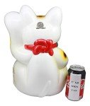 Ebros White Maneki Neko Fortune Coin Bank Statue