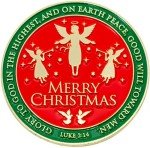 Bulk Pack of 10 Merry Christmas Coins
