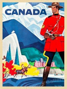 Vintage 1960s Canada RCMP Travel Poster 24x32