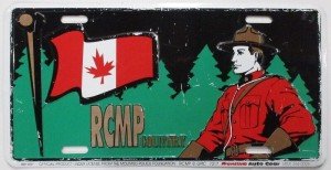 RCMP Canada Flag Vintage License Plate Booster