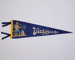 1950s RCMP Mounties Victoria BC Travel Pennant
