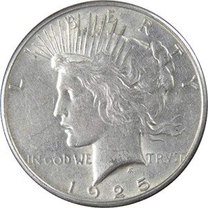 1925 Peace Dollar 90% Silver Collectible Coin