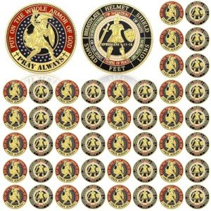 48-Piece Veteran Challenge Coin Set - Armor of God