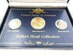 Indian Head 3 Coin Set with Display Holder