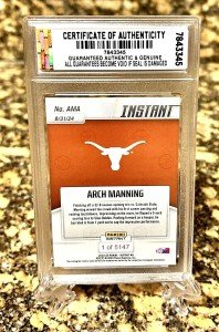 Arch Manning 2024 Panini Texas Longhorns Rookie Card