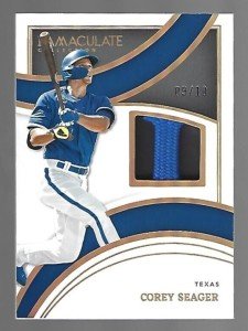 Corey Seager 2022 Immaculate Memorabilia Patch 9/10