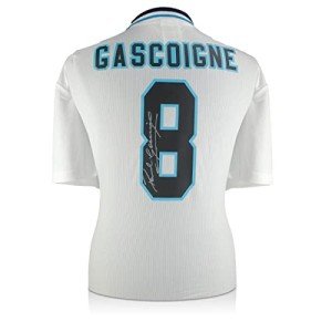 Paul Gascoigne Signed 1996 England Soccer Jersey