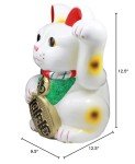Ebros White Maneki Neko Fortune Coin Bank Statue