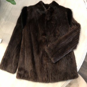 Vintage Black Mink Fur Coat for Women