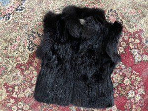 Retro SAGA Mink Fur Vest with Fox Trim