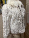 Silver & White Fox Fur Jacket - Size Medium