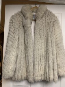 Scandinavian Blue Fox Fur Coat with Pockets