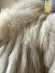 Silver & White Fox Fur Jacket - Size Medium
