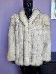 Women's Silver Fox Fur Luxury Coat Jacket