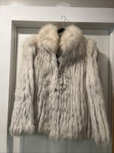 Authentic Blue Fox Fur Jacket by SAGA FOX