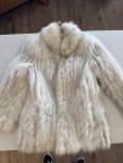 Saga Fox Blue/White Fur Coat Jacket Size S