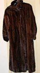 Saga Long Mahogany Mink Coat with Gathered Sleeves