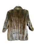 Brown Mink Fur Coat with Silk Lining & Pockets