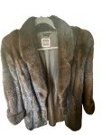 Brown Mink Fur Coat with Silk Lining & Pockets