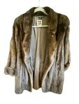 Brown Mink Fur Coat with Silk Lining & Pockets