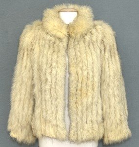 Vintage Saga Fox Fur Jacket for Women - Ivory Beige