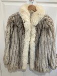 Saga Blue Fox Jacket with White Trim - Women's