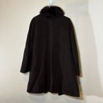 Madison Brown Wool Cashmere Coat with Fox Fur