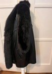Black Fox Trimmed Lambskin Leather Long Gilet