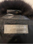 Black Fox Trimmed Lambskin Leather Long Gilet