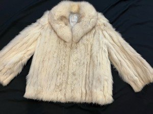 Beige Vintage Saga Fox Fur Jacket for Women