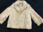 Beige Vintage Saga Fox Fur Jacket for Women
