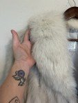 Luxury Silver White Fox Fur Coat for Parties