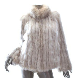 Vintage Silver Fox Fur Short Jacket Size L