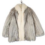 Ivory Fox Fur Women’s Lightweight Striped Coat