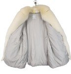 Ivory Fox Fur Women’s Lightweight Striped Coat