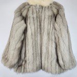 Ivory Fox Fur Women’s Lightweight Striped Coat