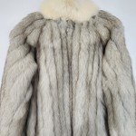 Ivory Fox Fur Women’s Lightweight Striped Coat