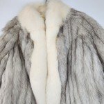 Ivory Fox Fur Women’s Lightweight Striped Coat