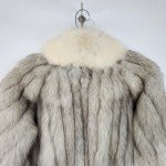 Ivory Fox Fur Women’s Lightweight Striped Coat