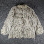 Vintage Beige Gray Fox Fur Coat for Women