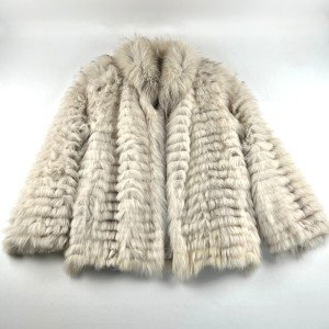 Vintage Norwegian Fox Fur Coat for Women, Medium