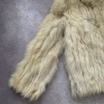 White Silver Mid-Length Saga Fox Fur Coat, Size S